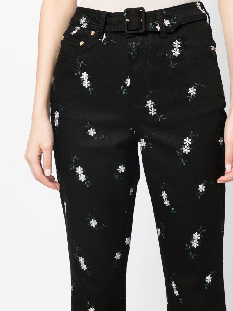 cropped floral-print trousers - 5