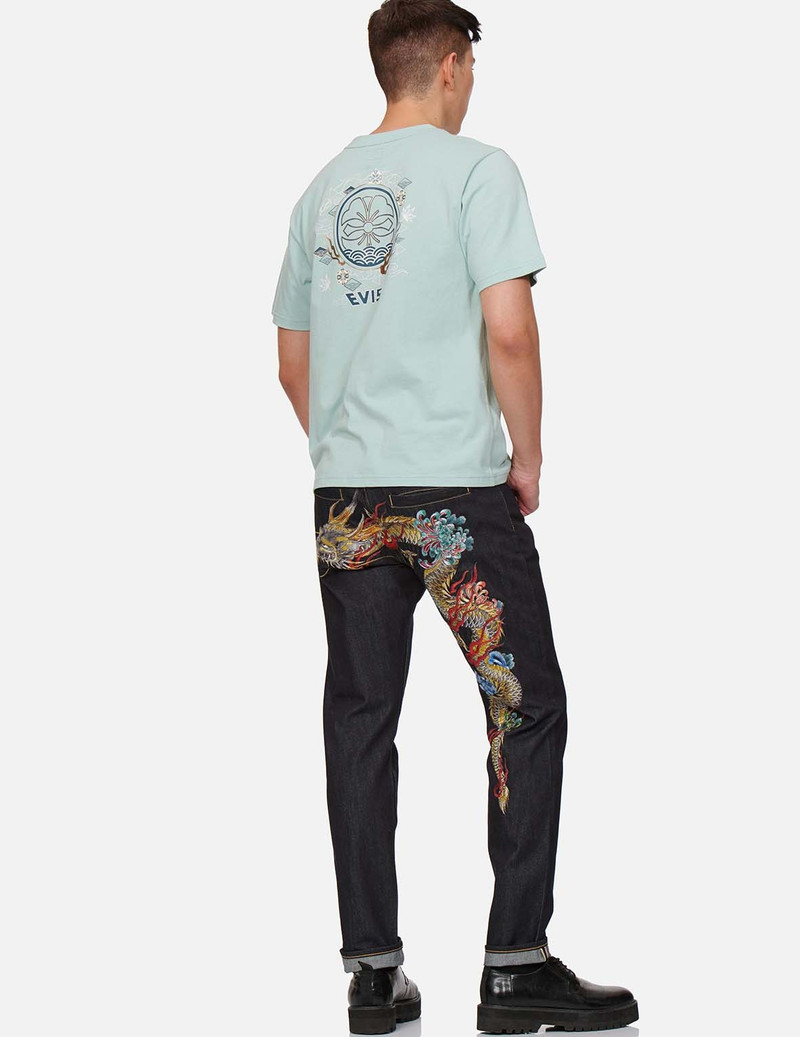EVISU DRAGON EMBROIDERED CARROT FIT JEANS #2017 outlook