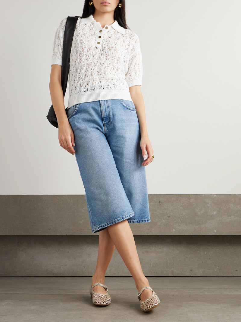 LE KASHA Qarar Open-knit Organic Linen Polo Shirt outlook