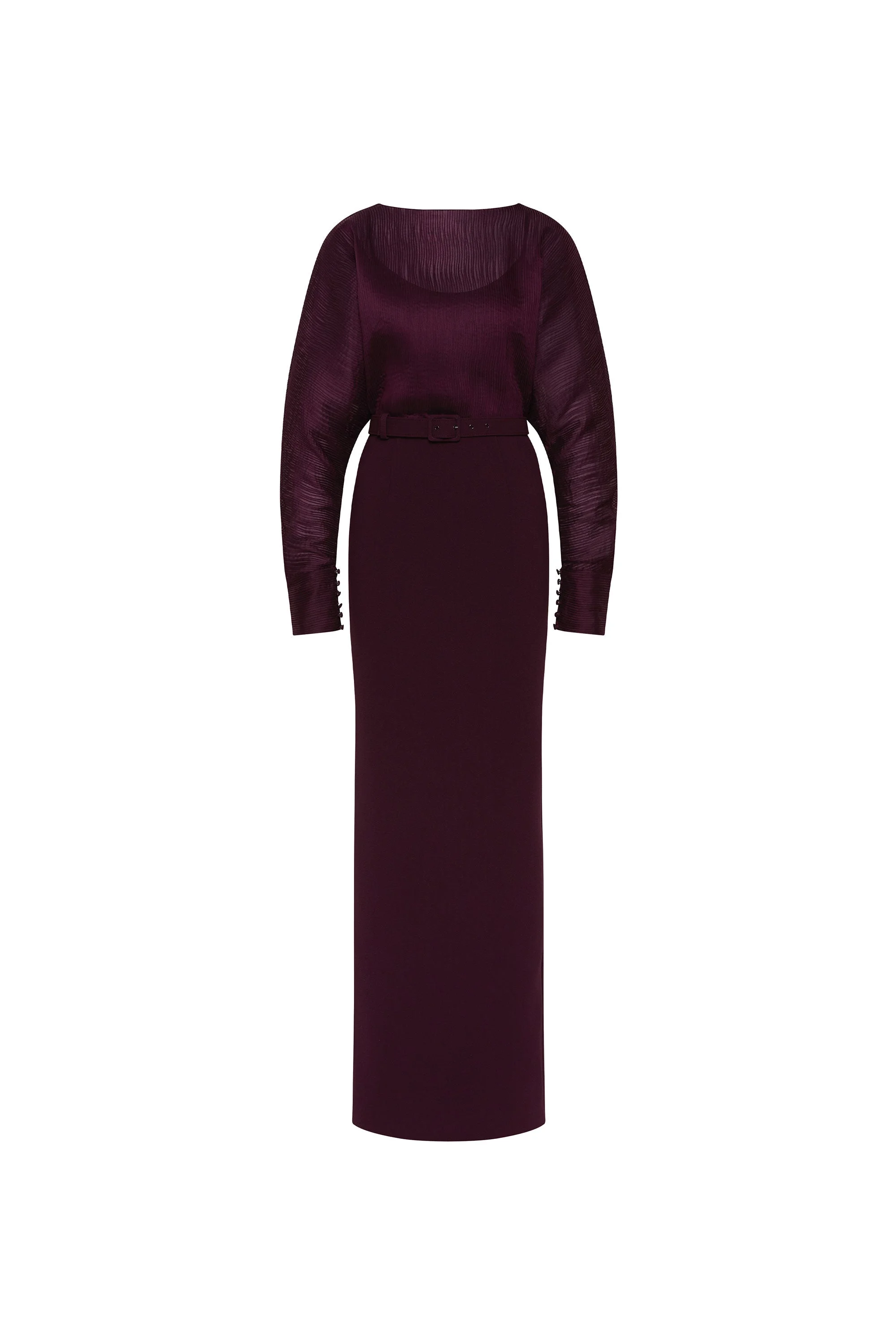 Syrah Pleated Gown - 1
