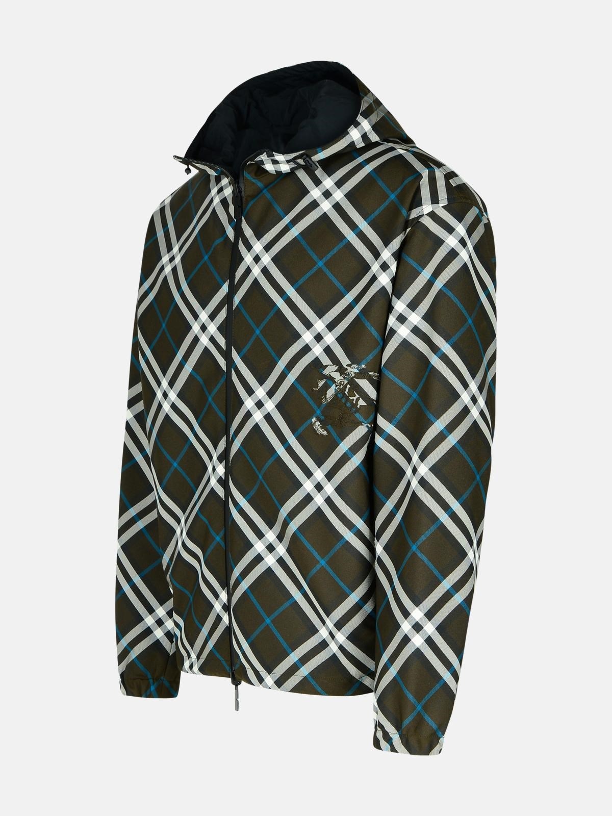 'CHECK' REVERSIBLE GREEN POLYESTER JACKET - 2