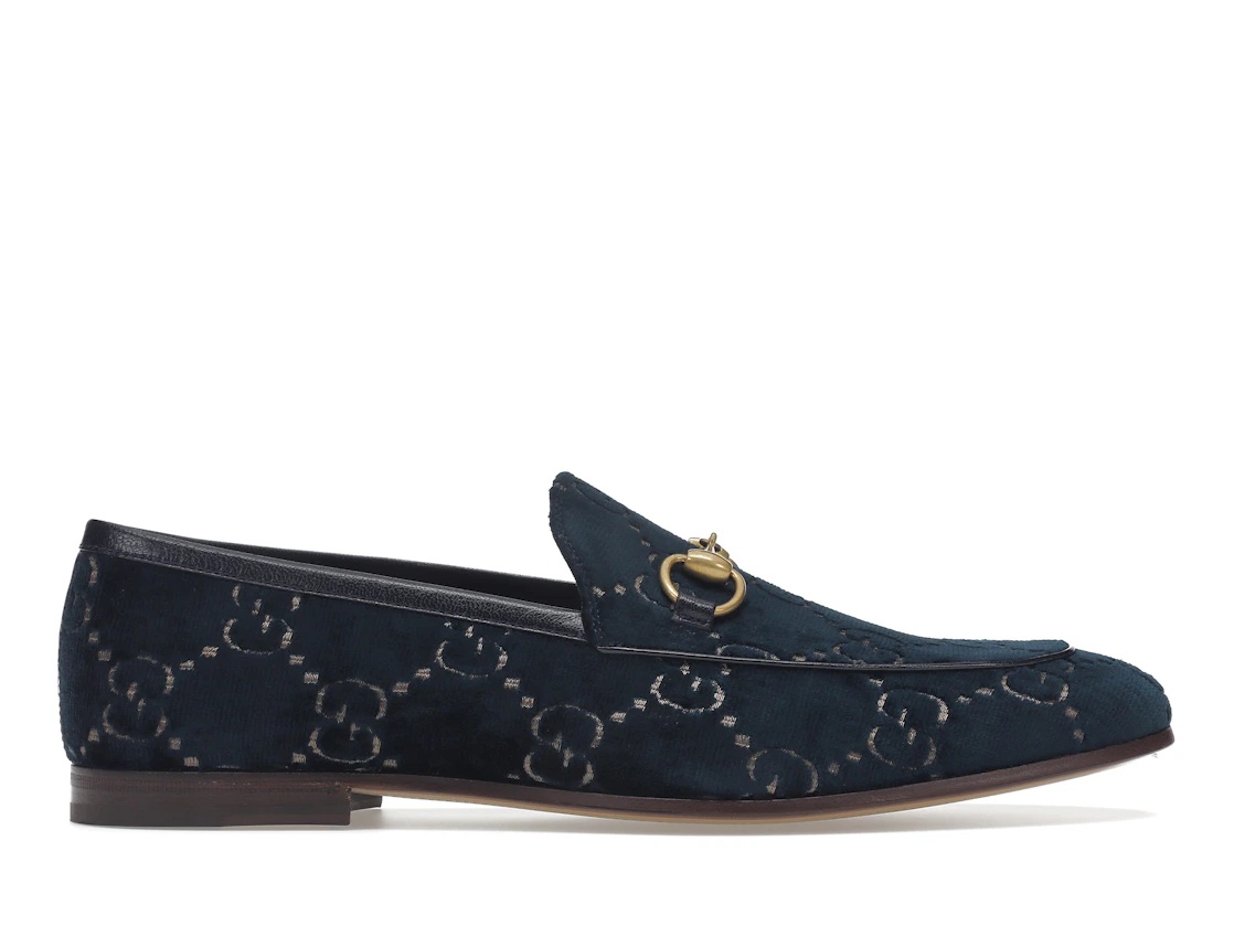 Gucci Jordaan GG Loafer Blue Velvet - 1