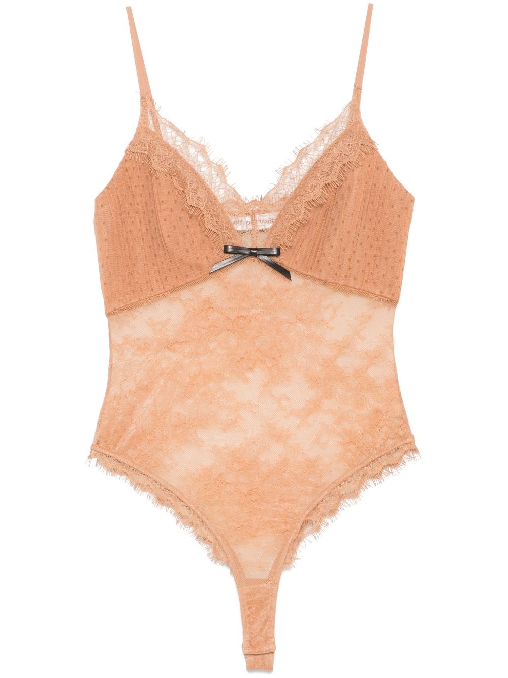 dot-pattern mesh bodysuit - 1