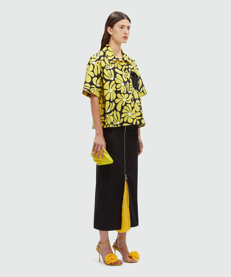 Black and yellow faille shirt with "Eclectic daisy" print 4