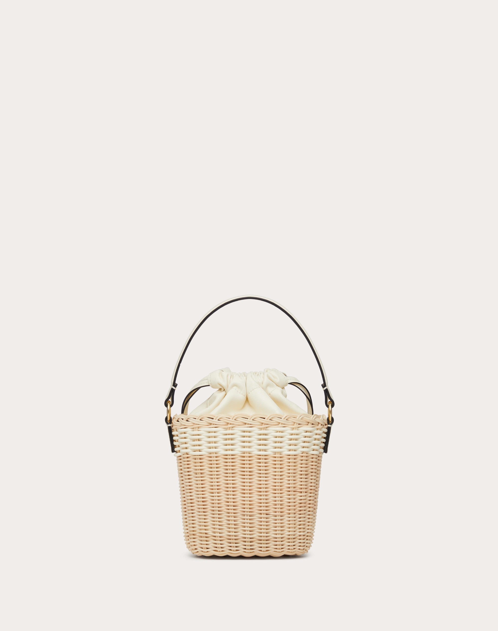 VLOGO SIGNATURE WICKER BUCKET BAG - 4