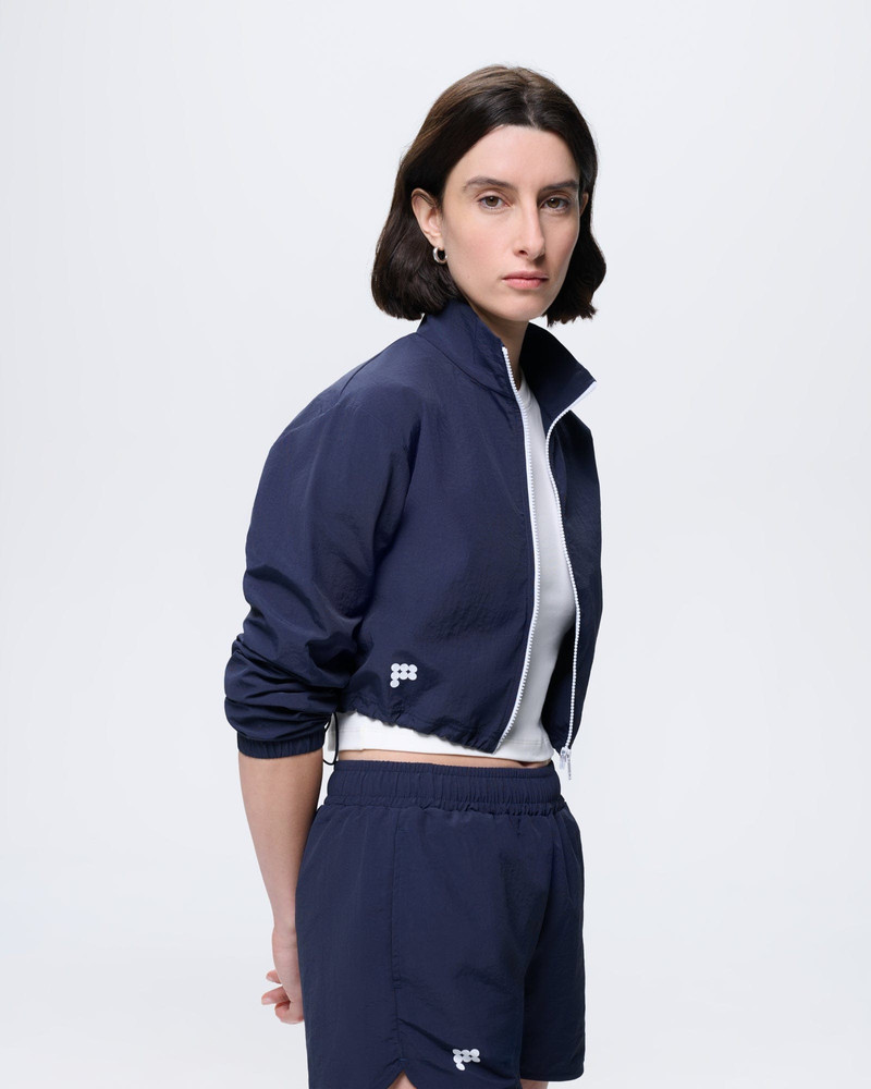 PANGAIA Womens Recycled Nylon Zip Up Jacket - Granite Navy outlook