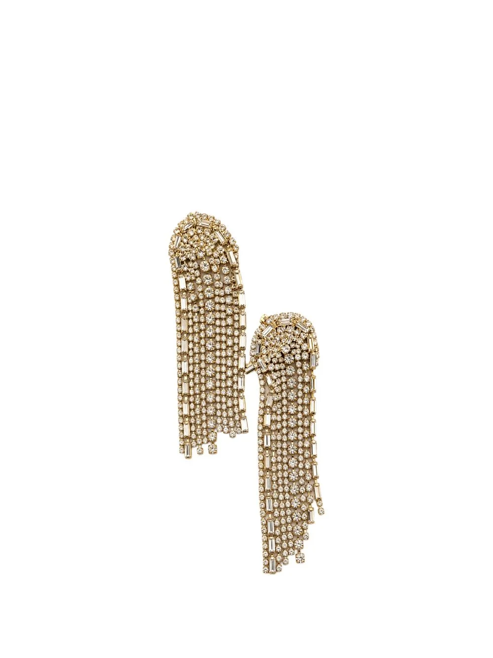 crystal-embellished fringed earrings - 1