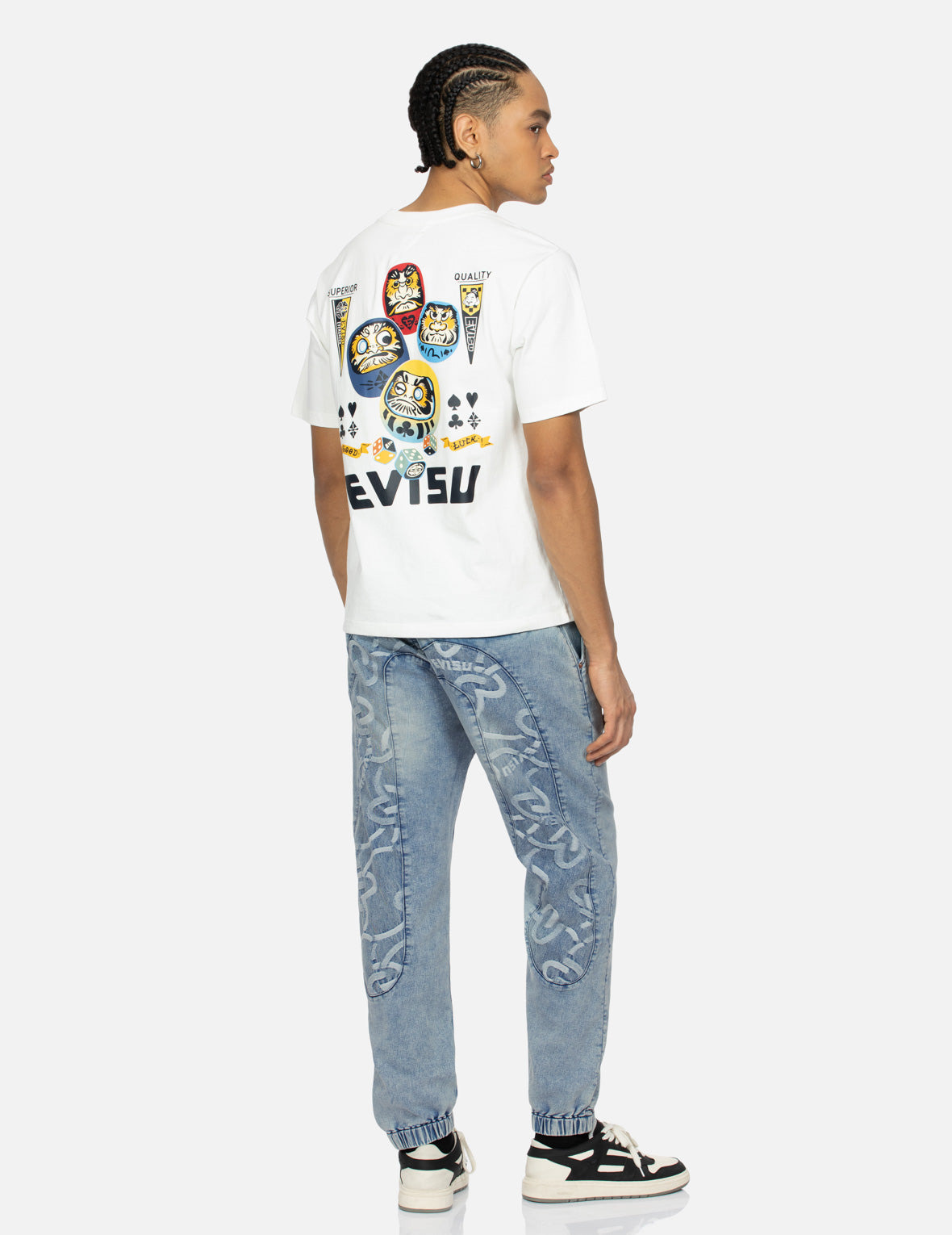ALLOVER SEAGULL JACQUARD INSERTED DAICOCK REGULAR FIT DENIM JOGGERS - 3