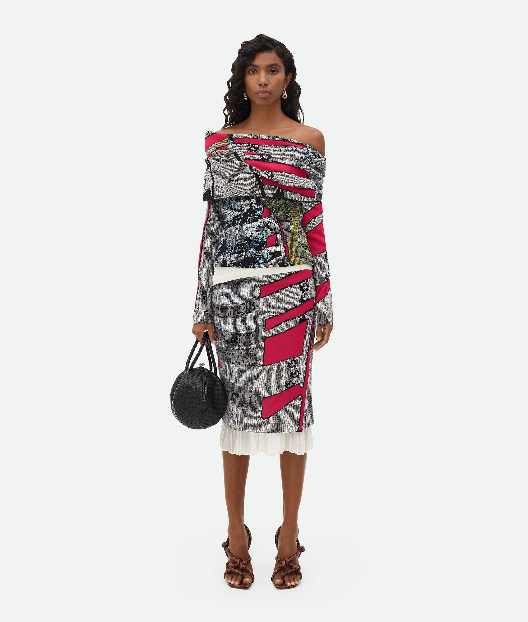 Graphic Viscose Jacquard Top - 4