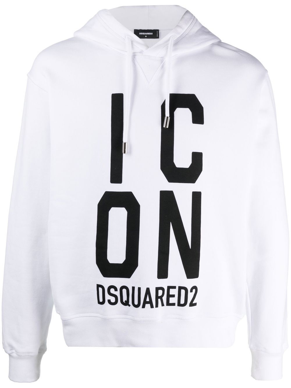 Icon-print cotton hoodie - 1