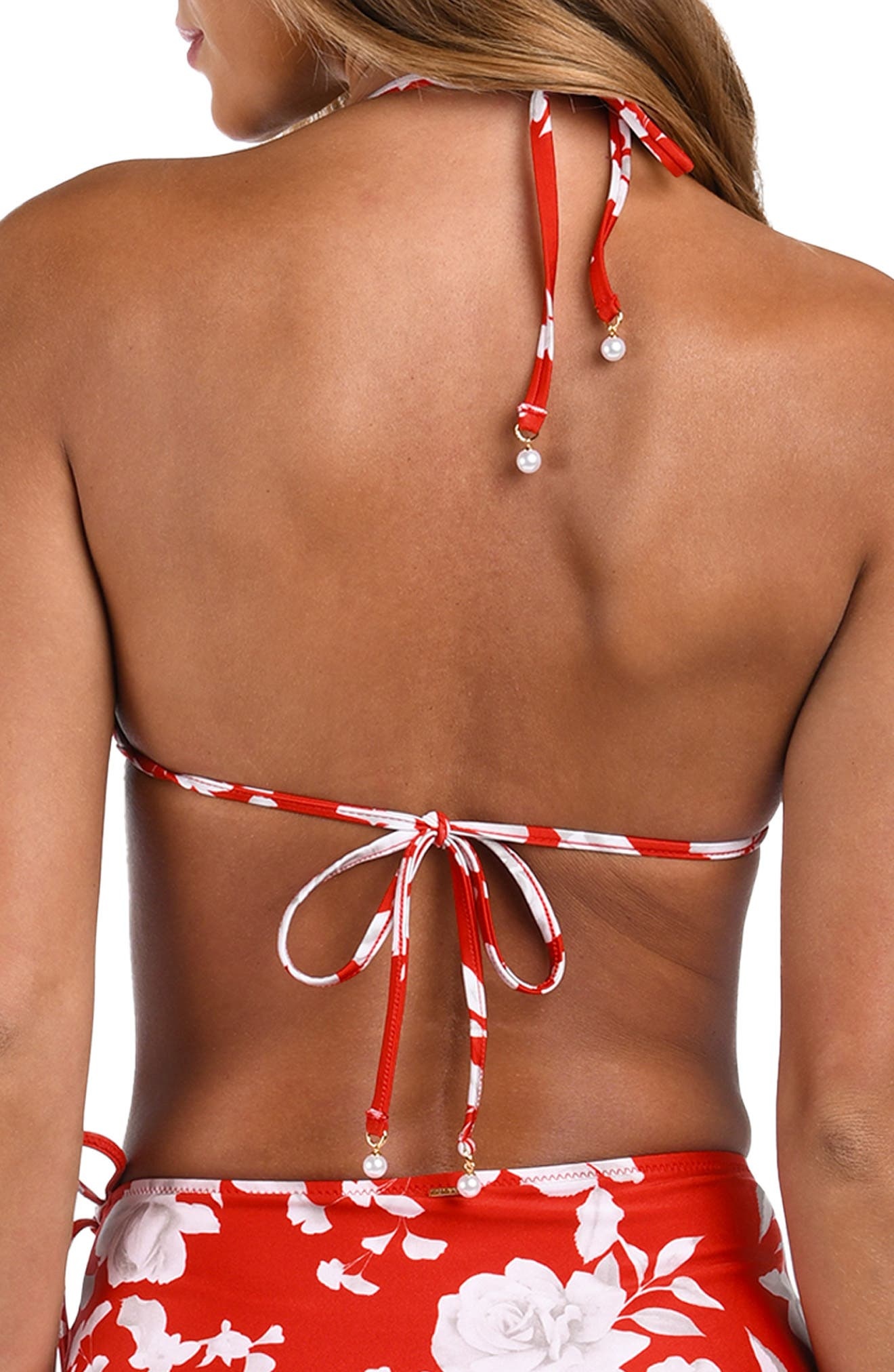 L'AGENCE Anabelle Ikebana Triangle Bikini Top in Rouge at Nordstrom - 2