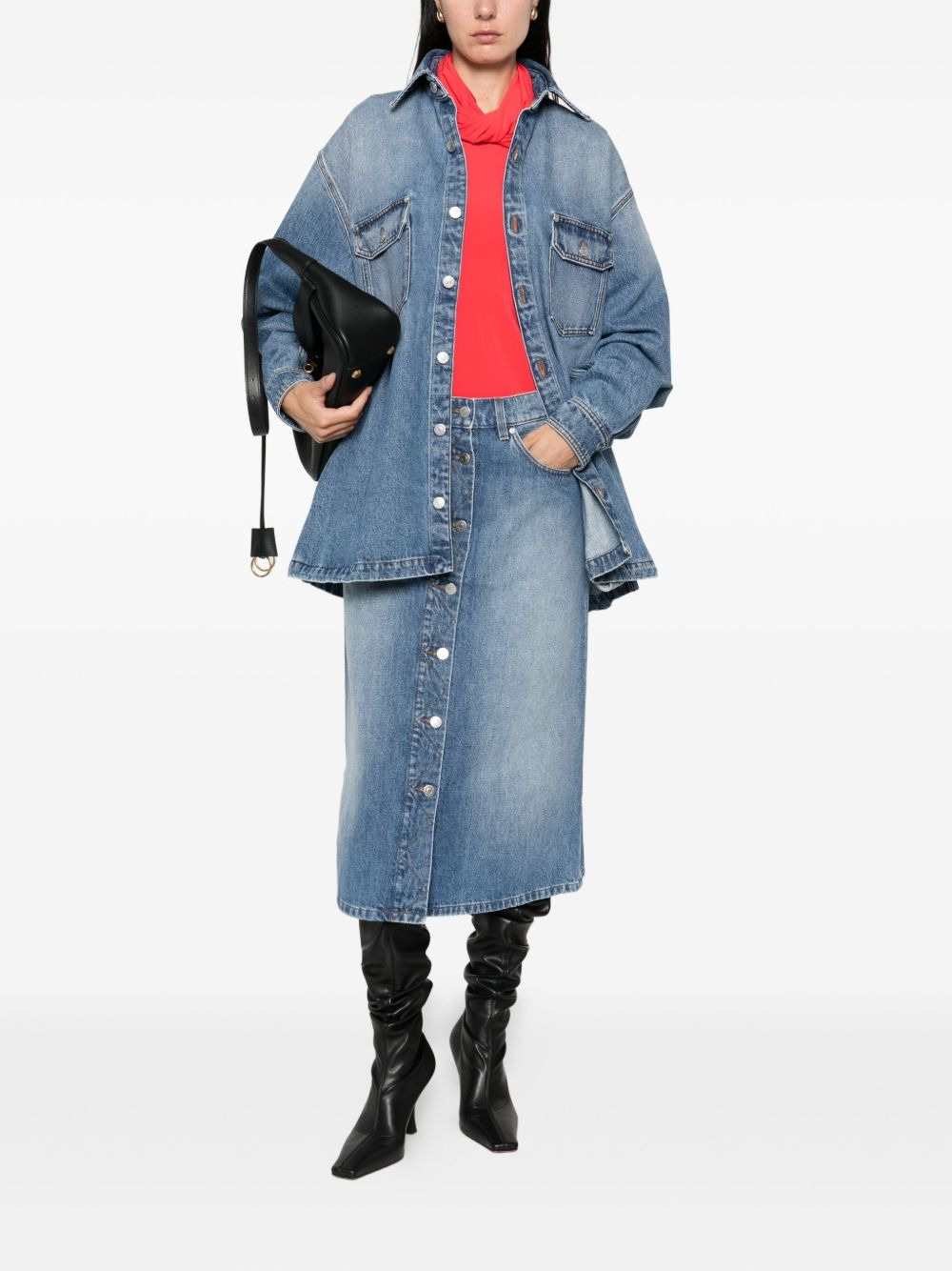 button-fastening flap-pocket shirt - 2