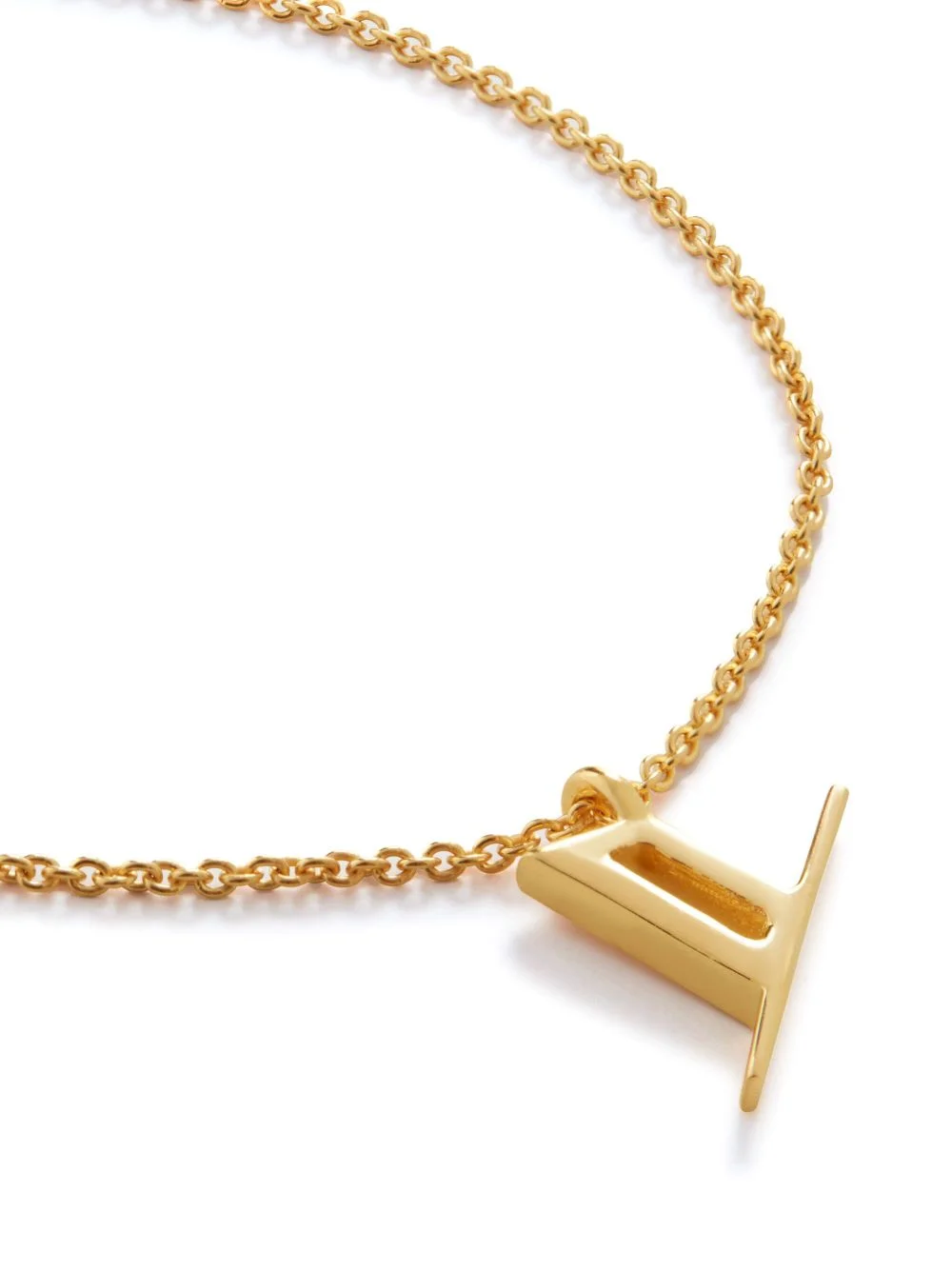 18kt gold vermeil Alphabet Y necklace - 1