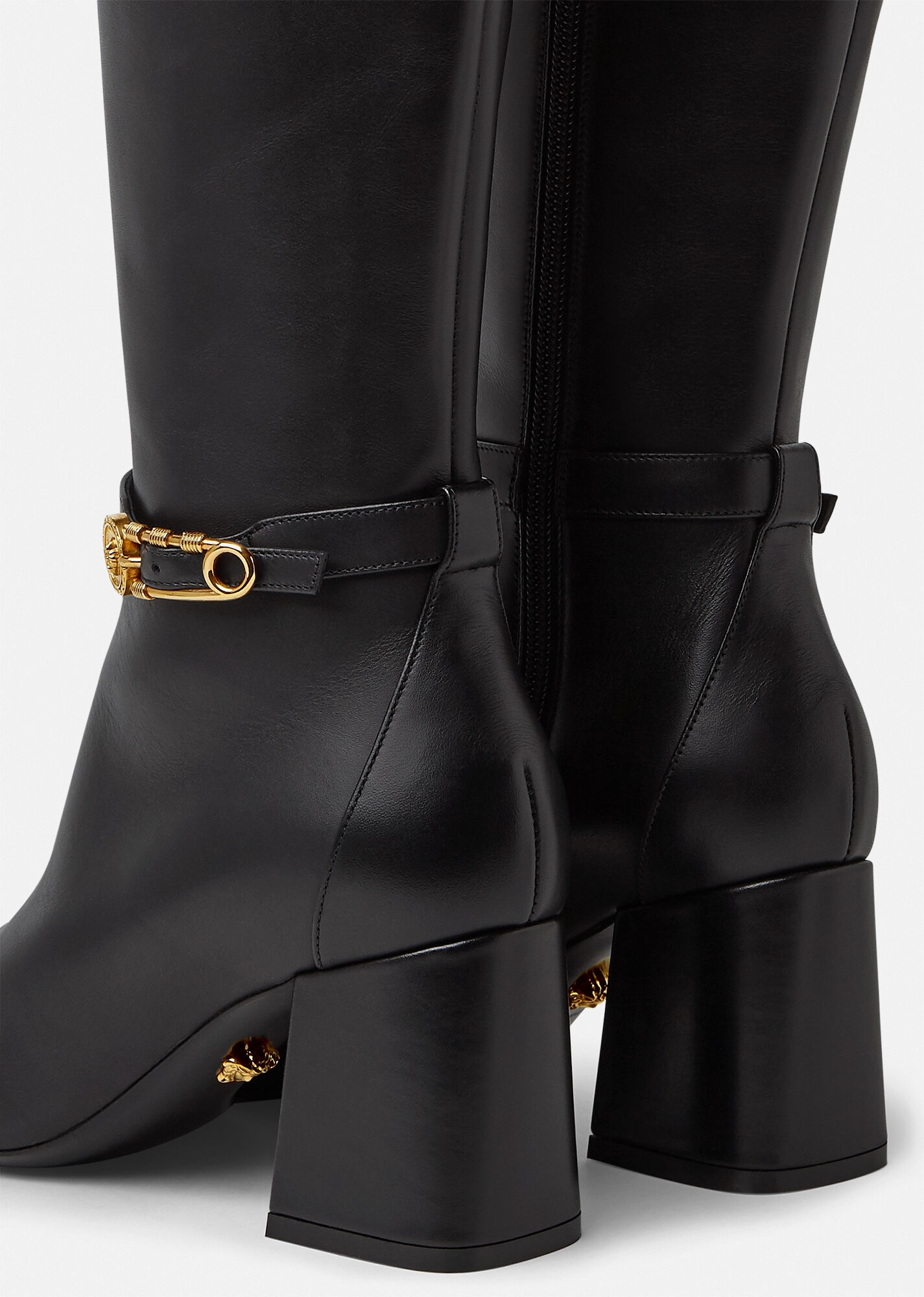 Safety Pin Knee High Boots - 3