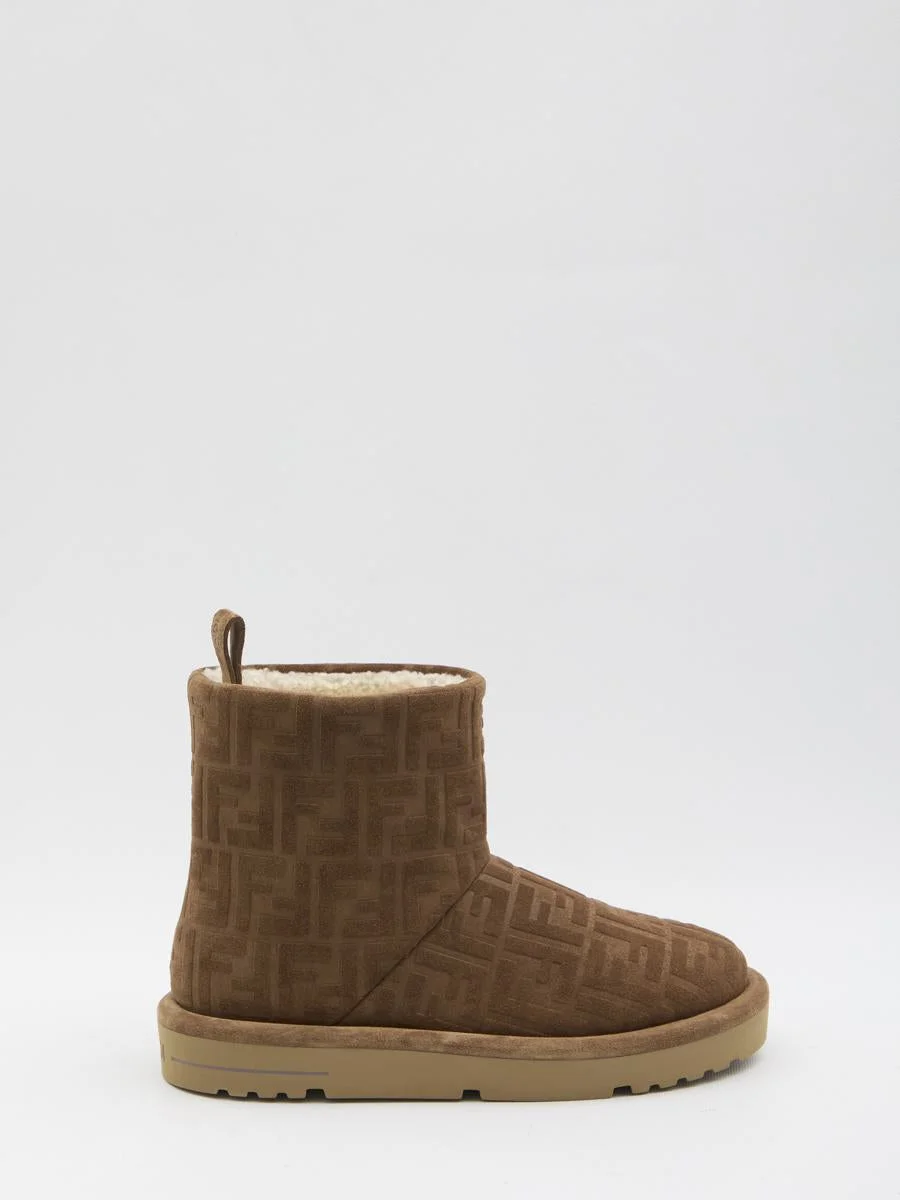 Fendi Ff Boots In Suede - 1
