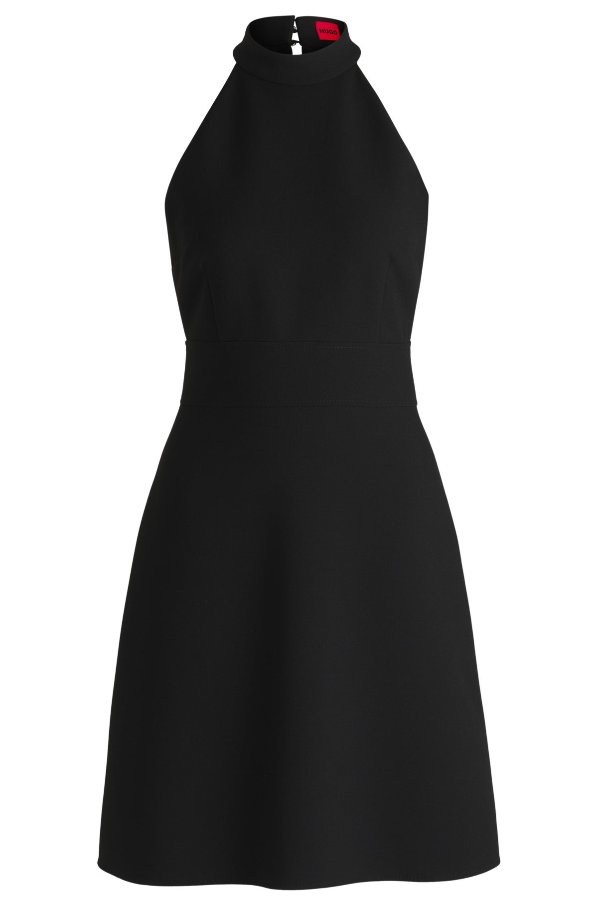 MOCK-NECK DRESS IN STRETCH FABRIC - 1