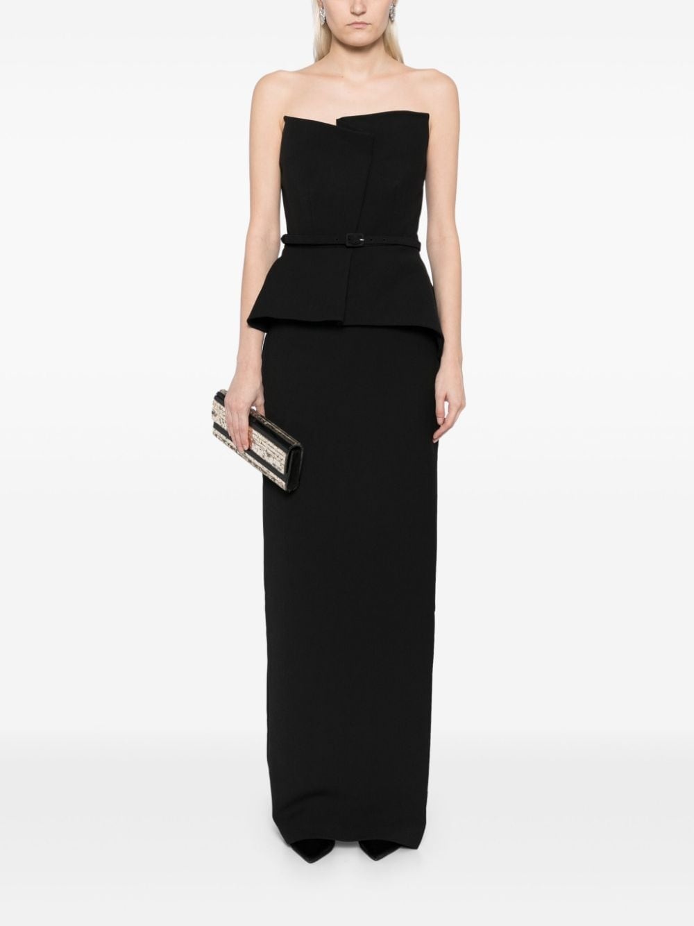 draped crepe gown - 2