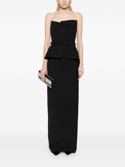 ROLAND MOURET draped crepe gown outlook