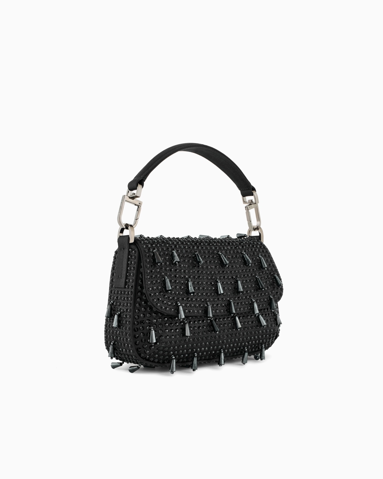 LA PRIMA SOFT MINI SATIN HANDBAG WITH RHINESTONE AND BEAD EMBROIDERY - 2