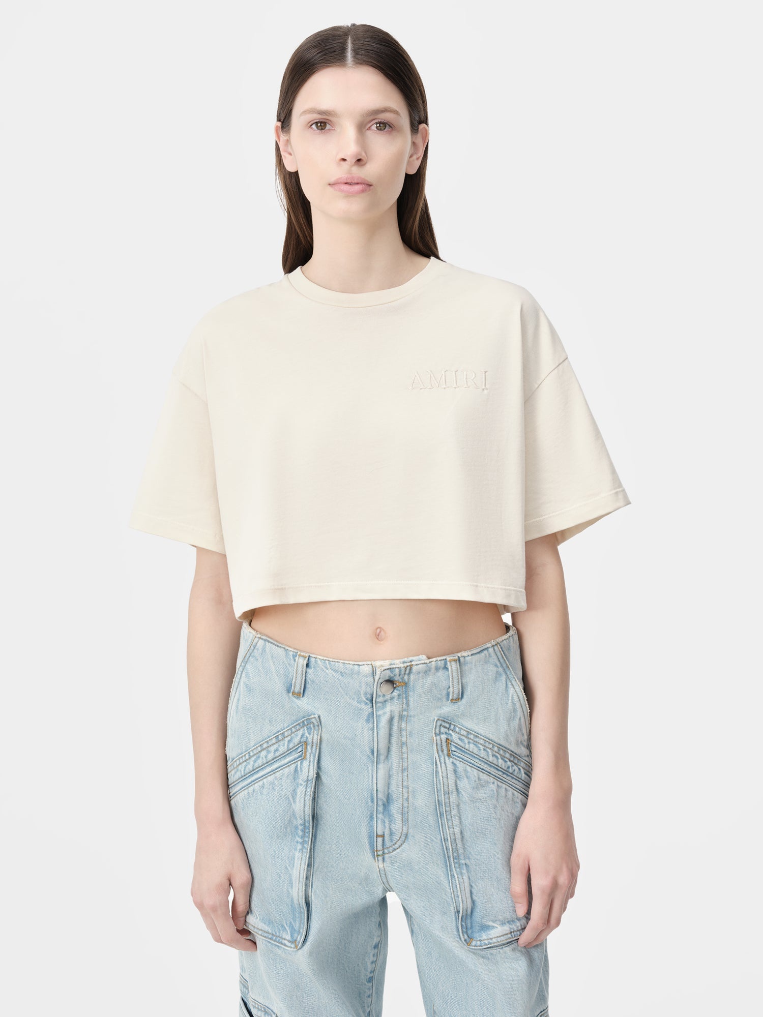 AMIRI EMBROIDERED CROPPED TEE - 3