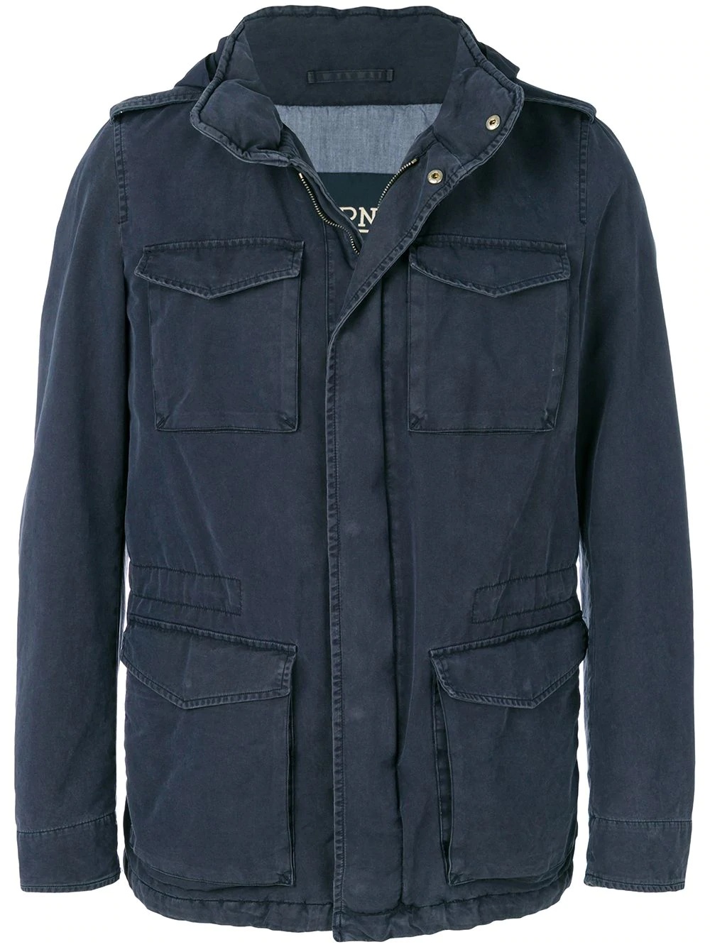 hooded denim jacket - 1