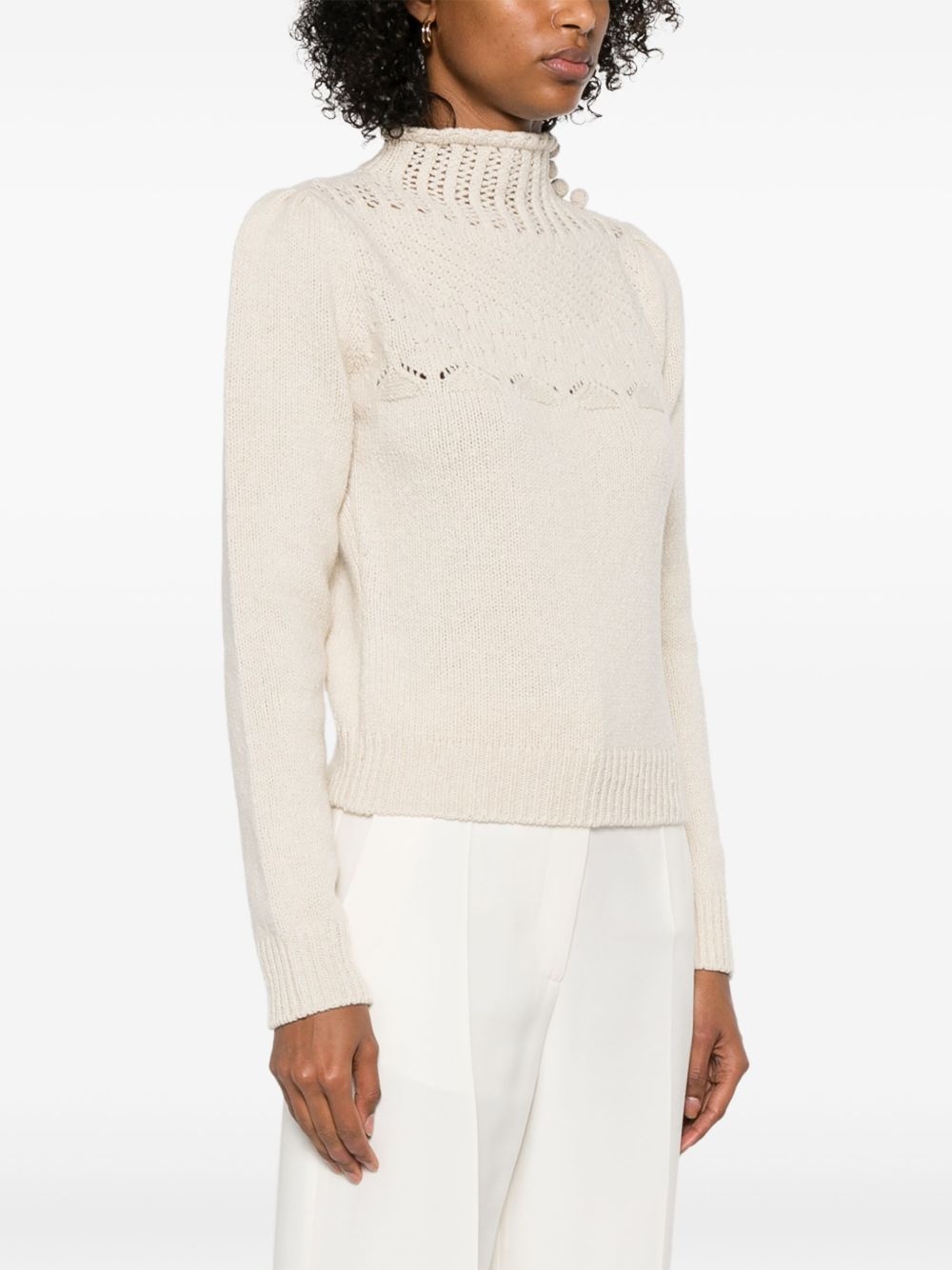 open-knit sweater - 3