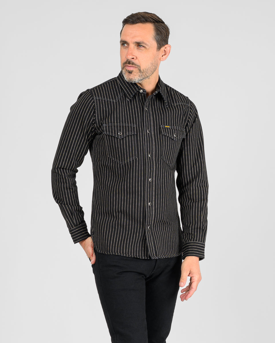 IHSH-62-BLK 12oz Wabash Western Shirt - Black - 2