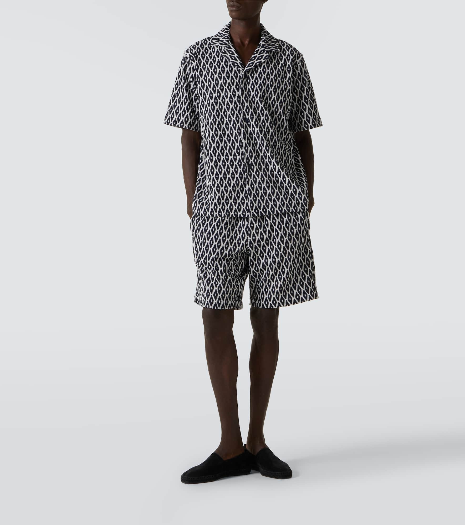 Printed cotton-blend terry shirt - 2
