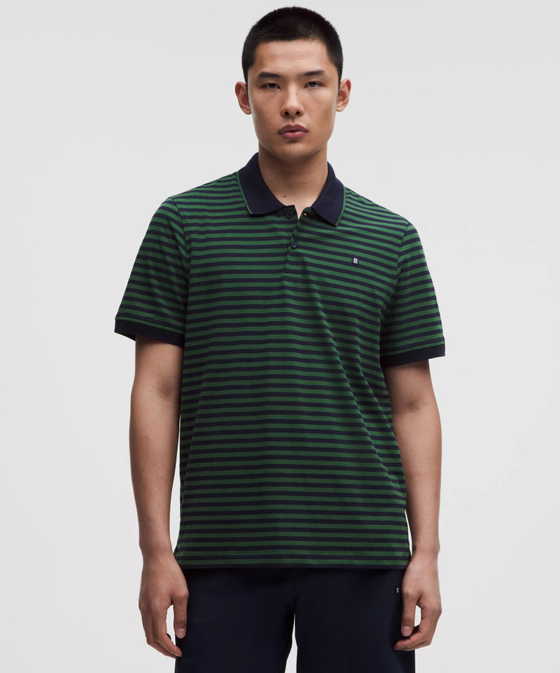 Striped Short-Sleeve Golf Polo 1