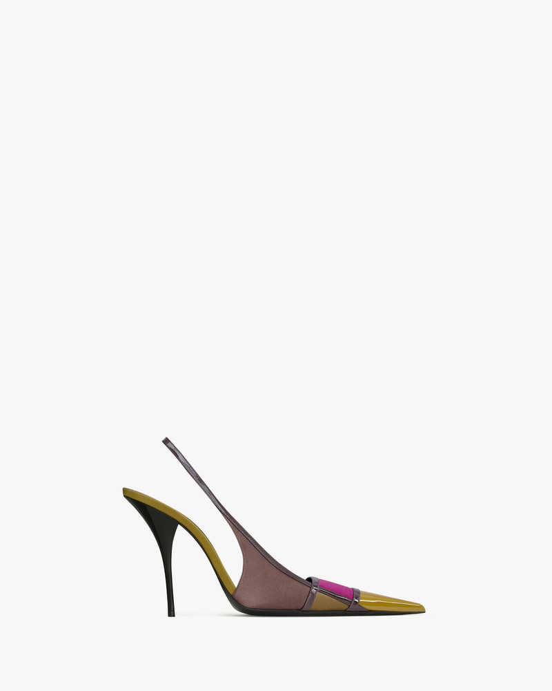 JAZZ SLINGBACK PUMPS IN SATIN CREPE AND PATENT LEATHER 1