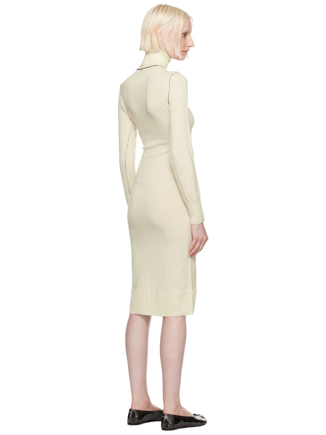 Off-White Turtleneck Midi Dress - 3