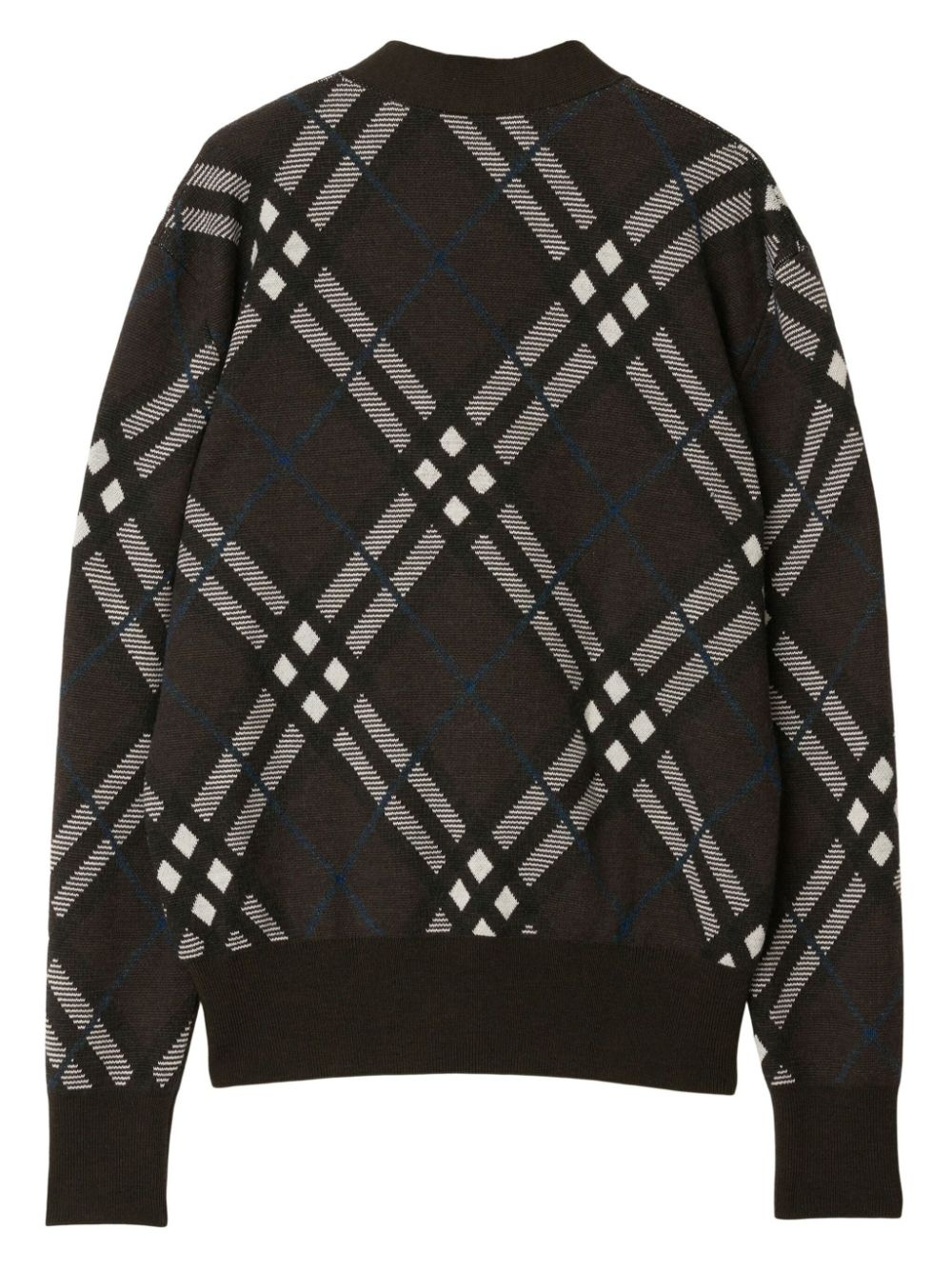 check wool blend cardigan - 2