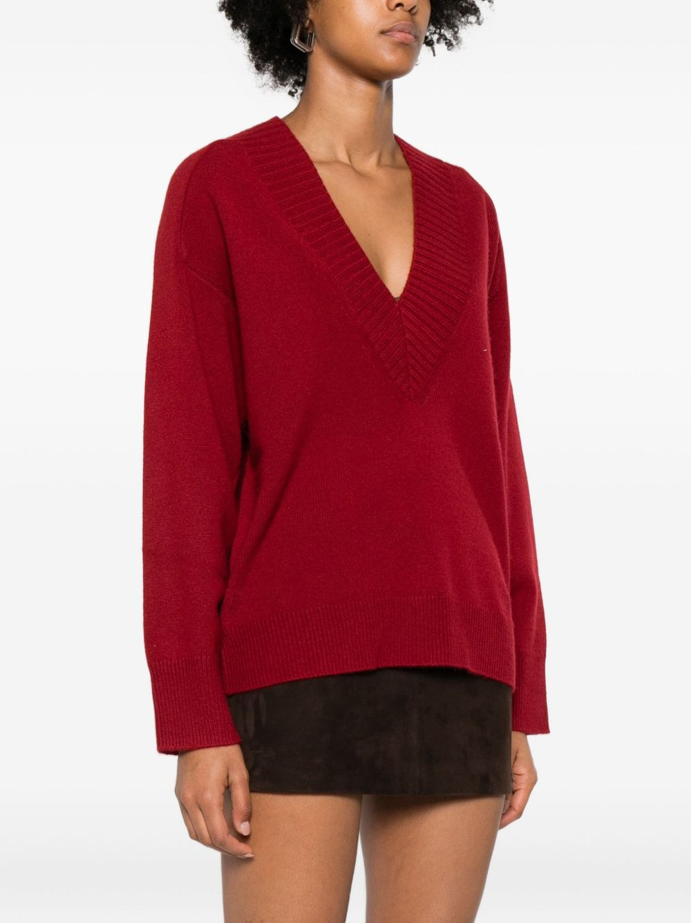 V-neck cashmere sweater - 3