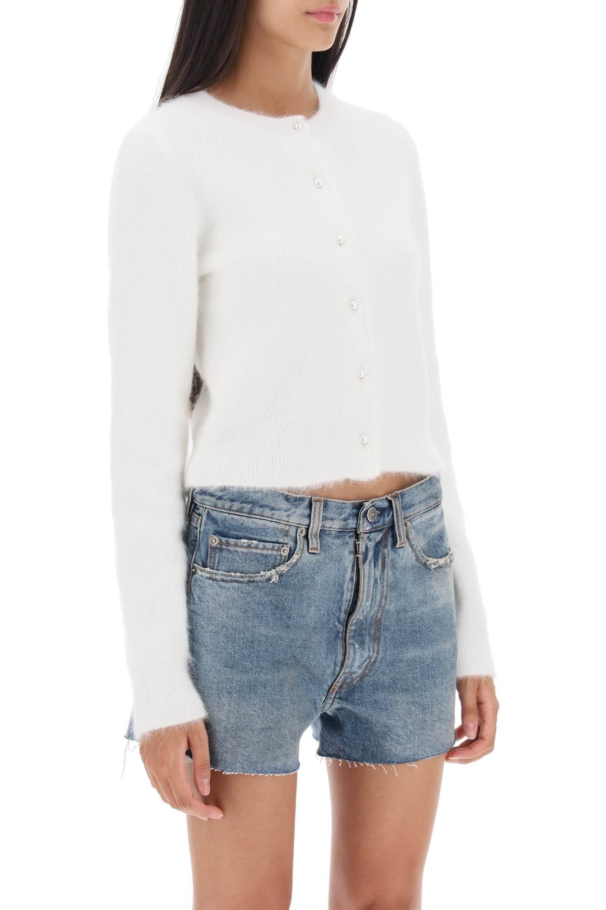 Maison Margiela Angora Crew Neck Cardigan Women - 2