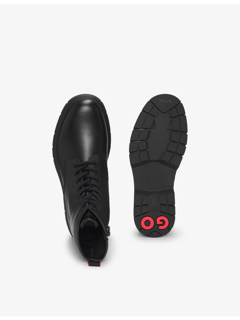 Embossed-logo leather ankle boots - 4