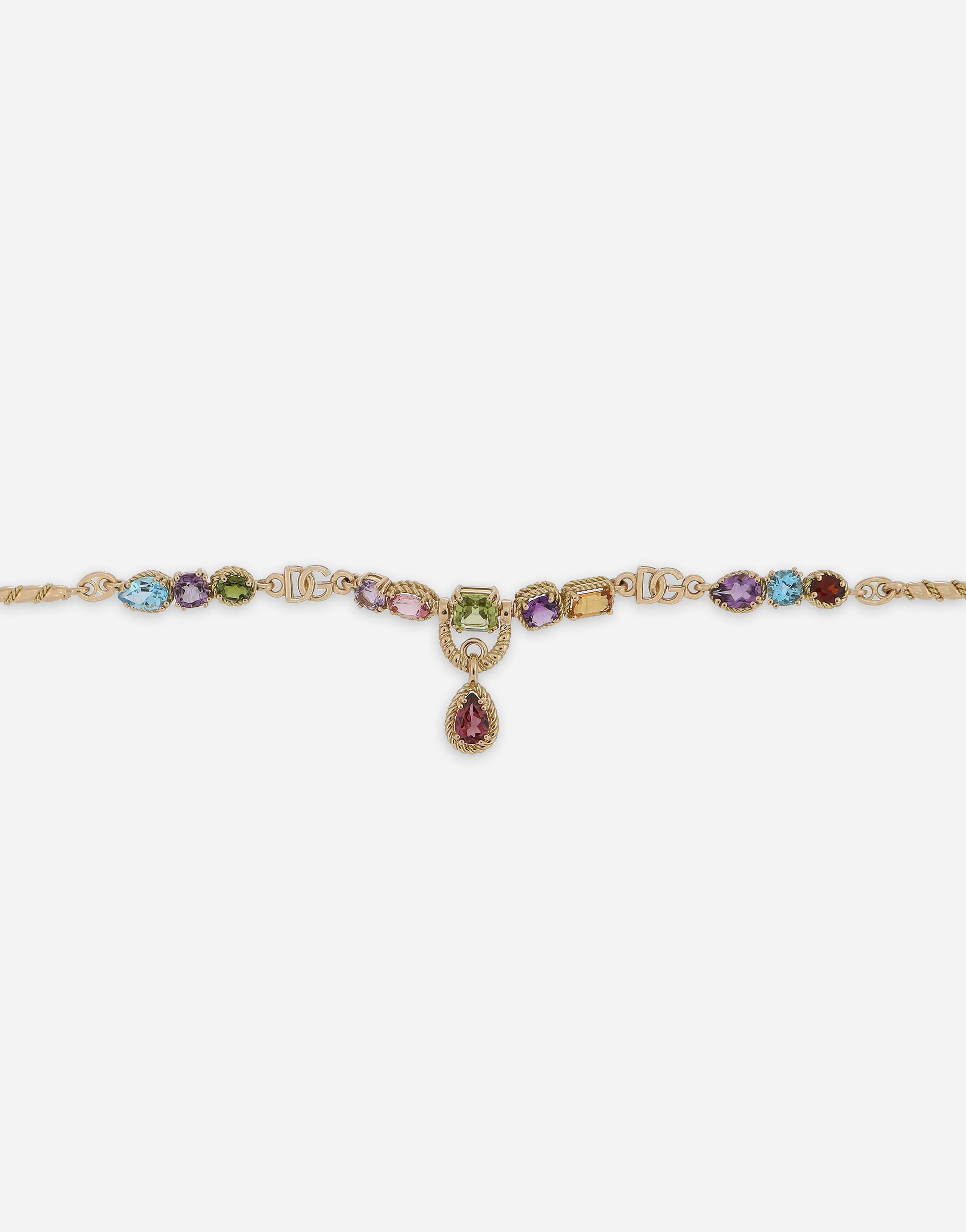 18kt yellow gold bracelet with mutlicolored fine gemstones - 3