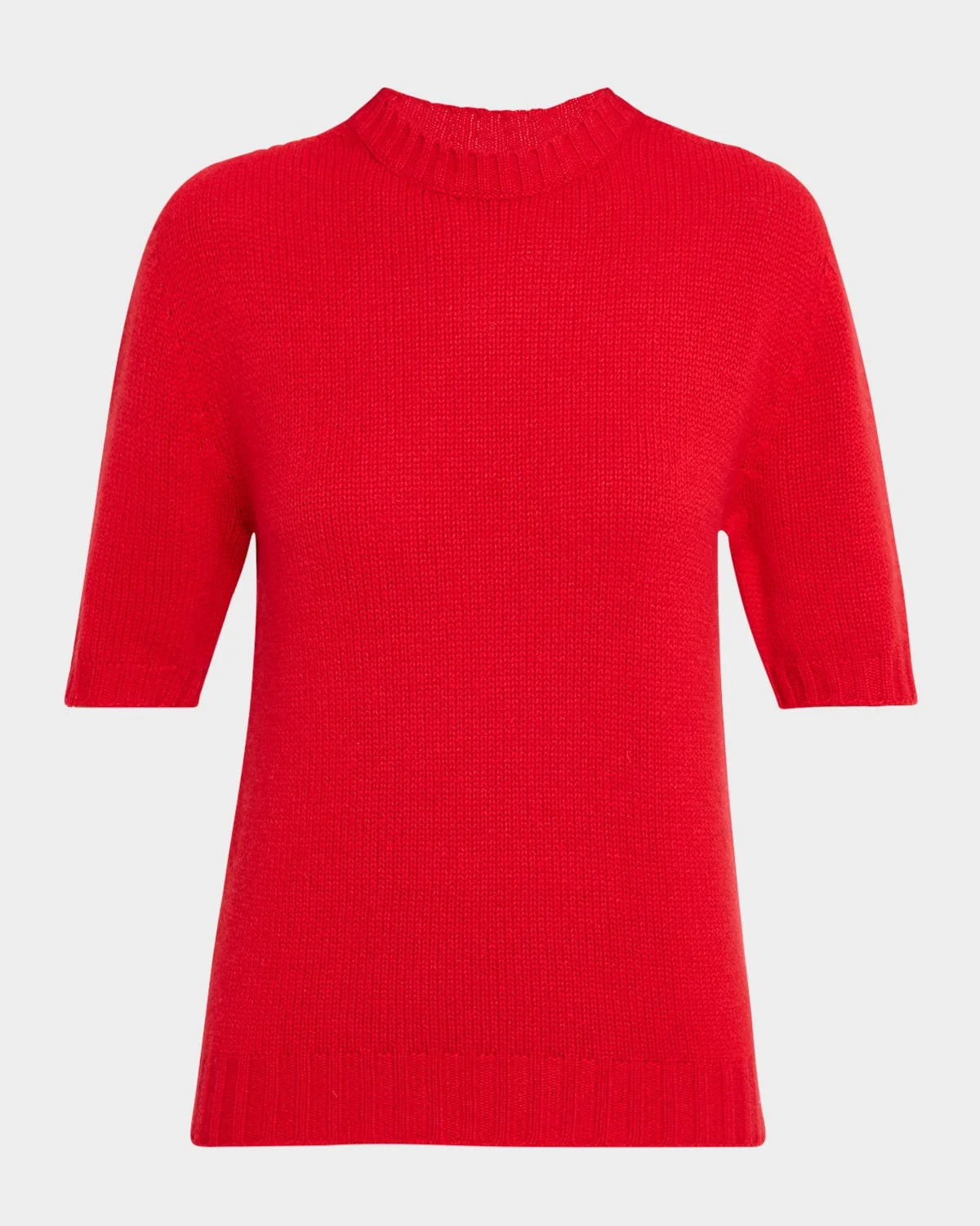 Elbow-Sleeve Crewneck Cashmere Sweater - 1