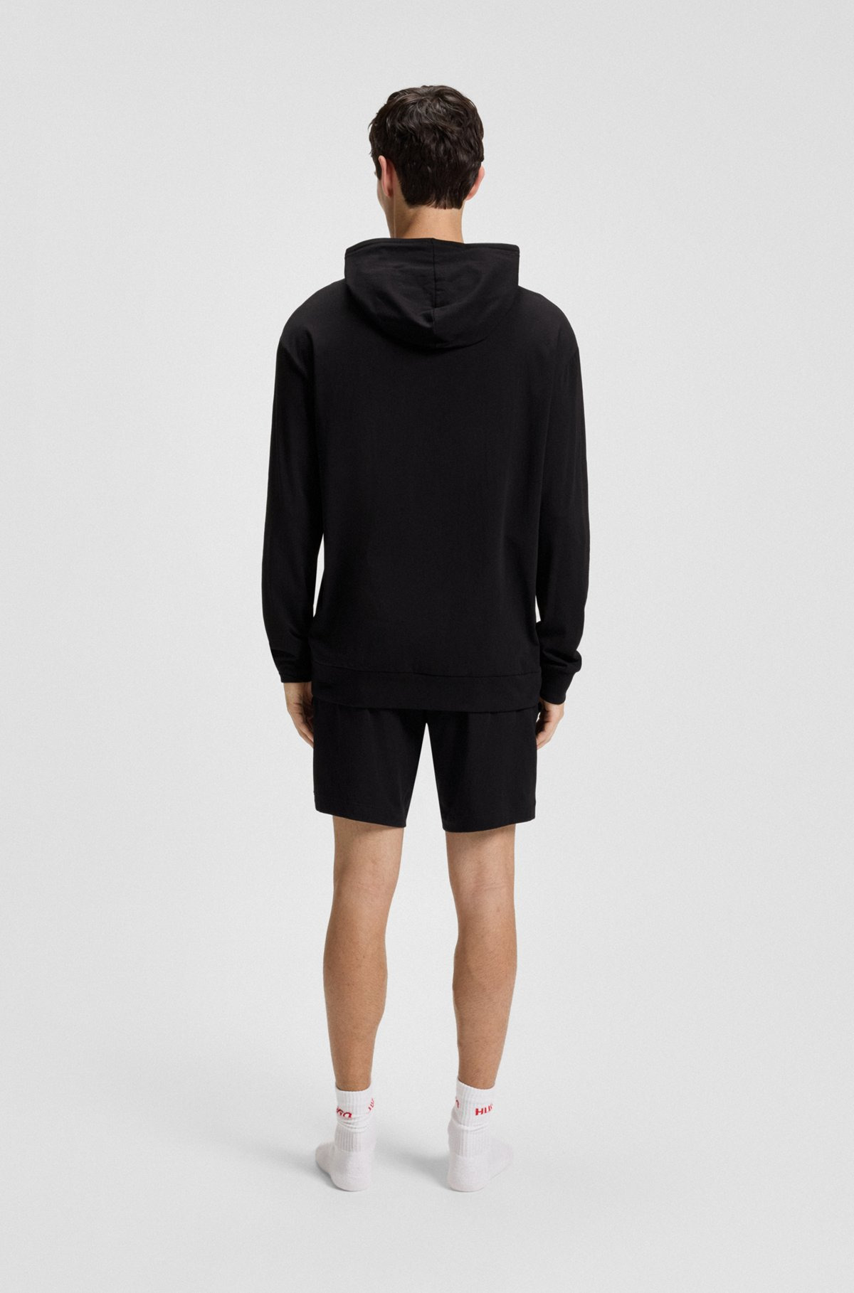STRETCH-COTTON SHORTS WITH FRAME LOGO - 4