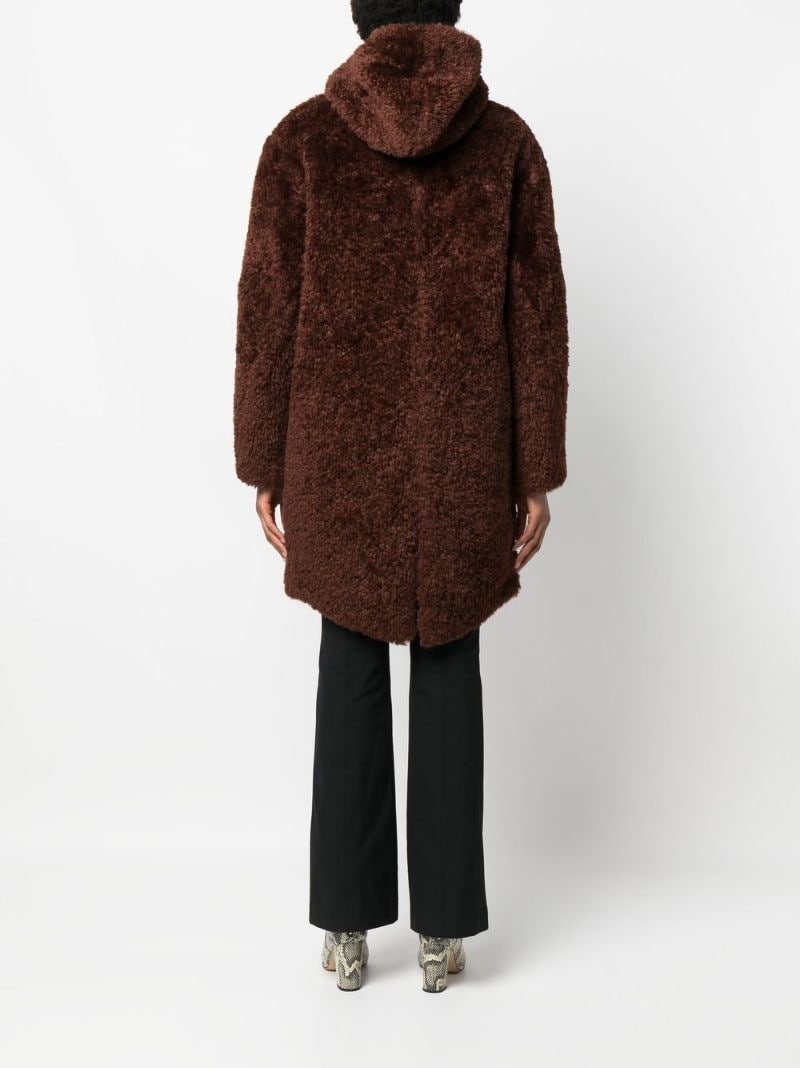toggle-fastening hooded coat - 4