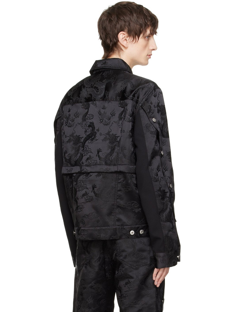 Black Dragon Jacquard Convertible Jacket 3