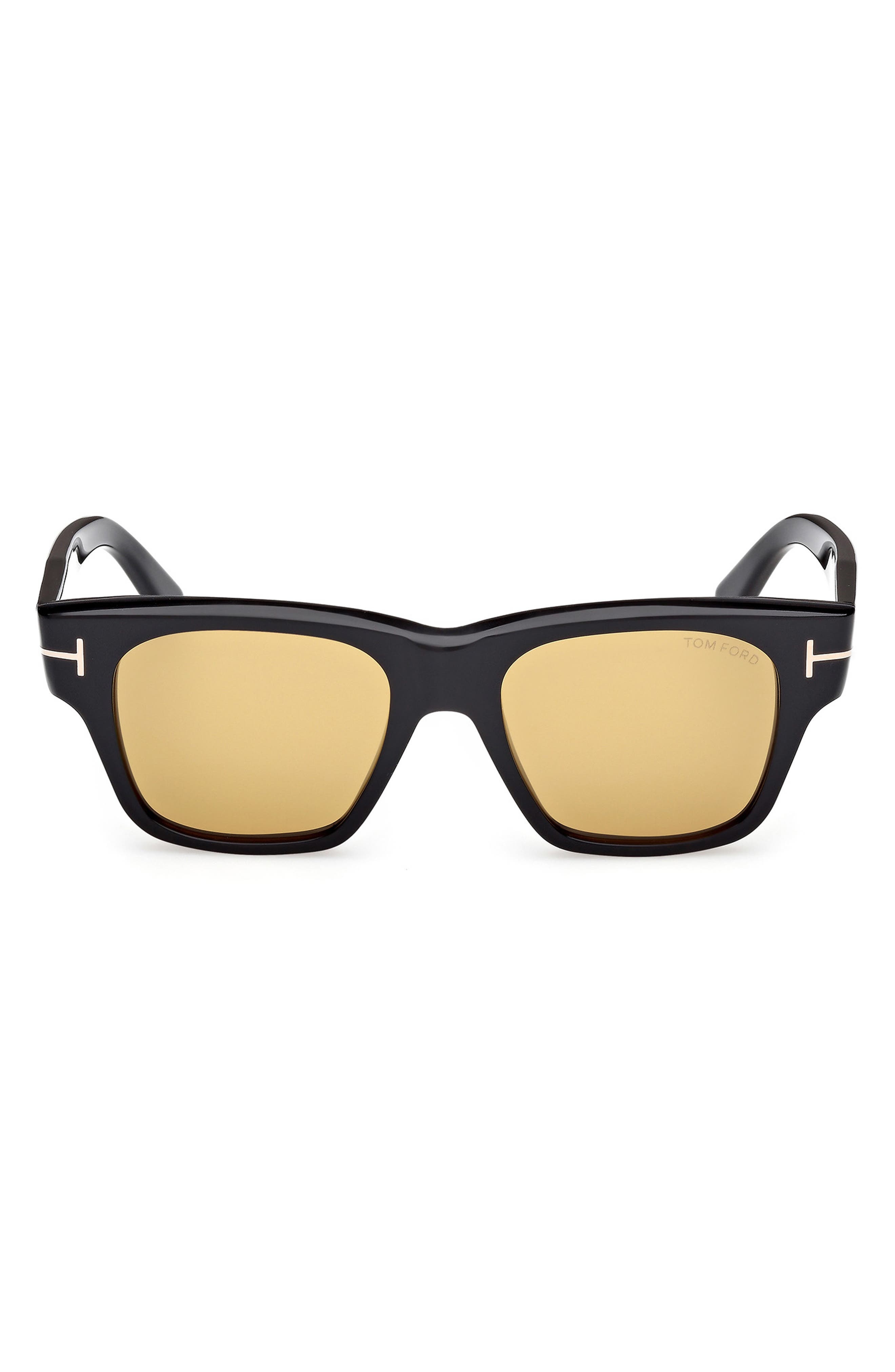 TOM FORD 53mm Square Sunglasses in Shiny Black Eco /Vicuna at Nordstrom - 1