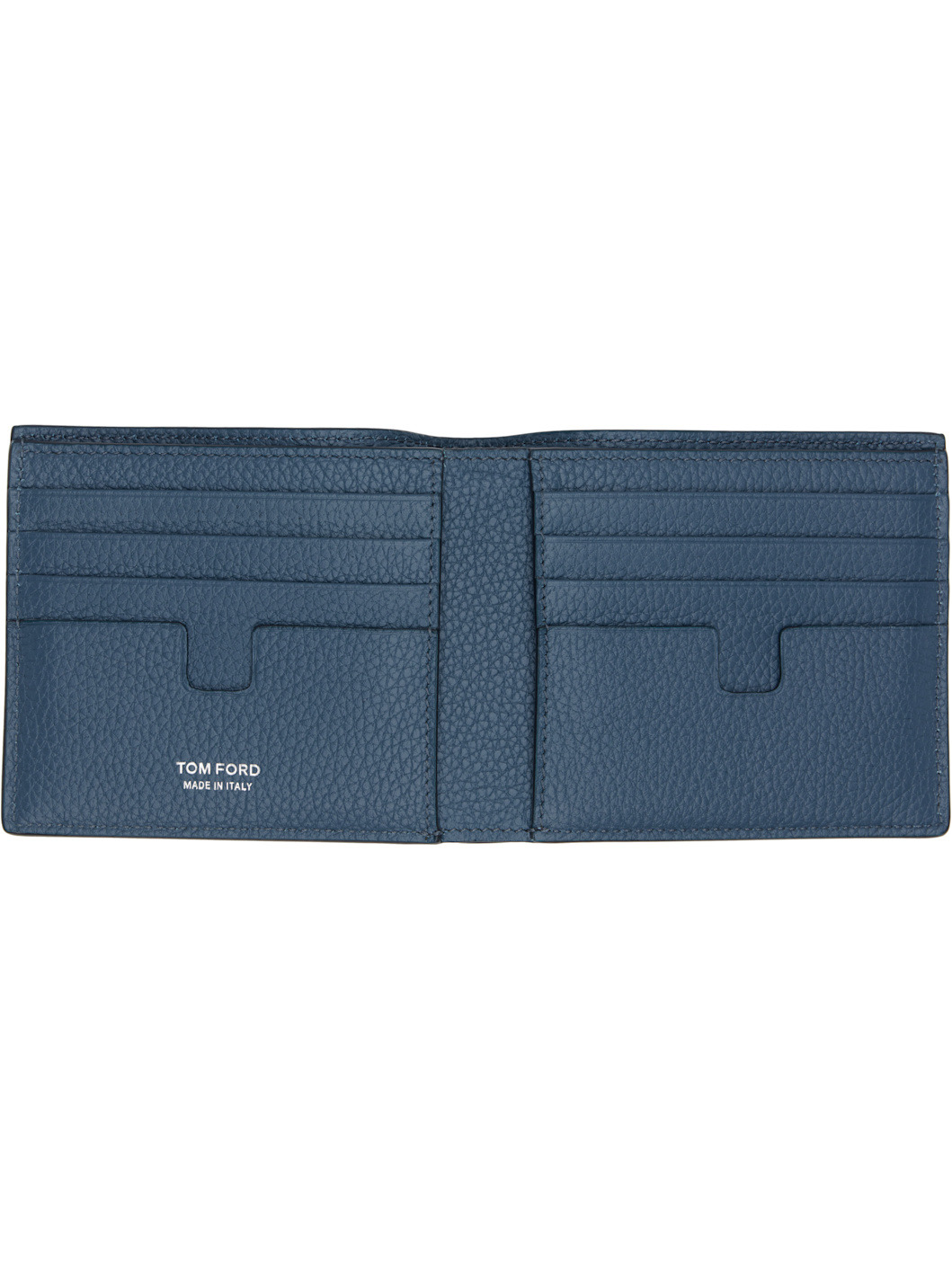 Blue Grain Leather Classic Bifold Wallet - 3