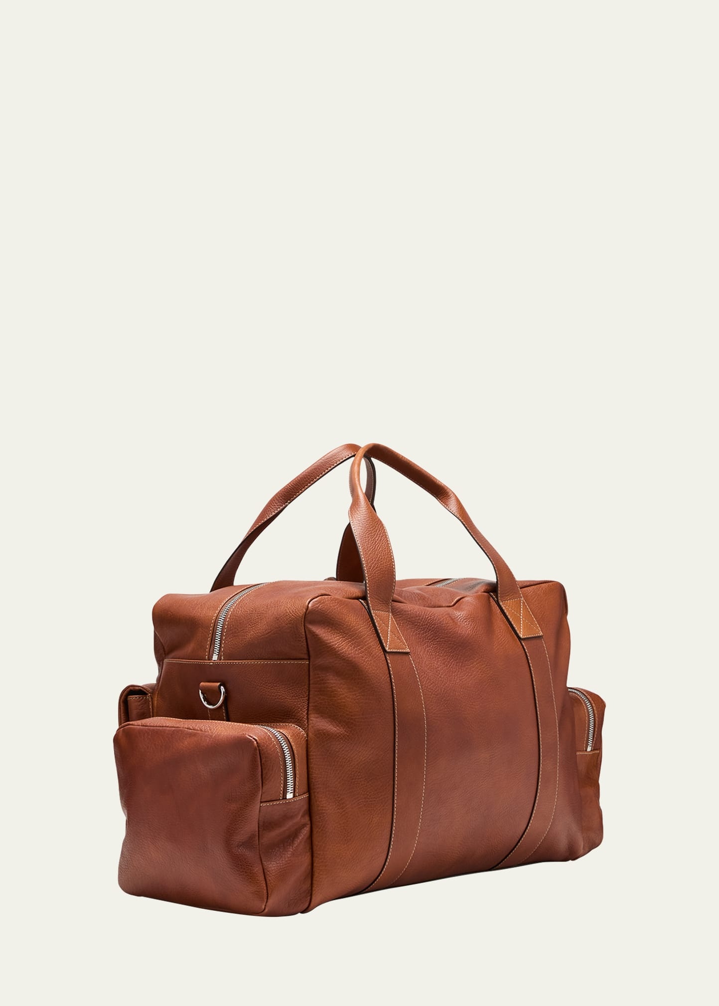 Men's Grained Calfskin Leisure Duffel Bag - 3