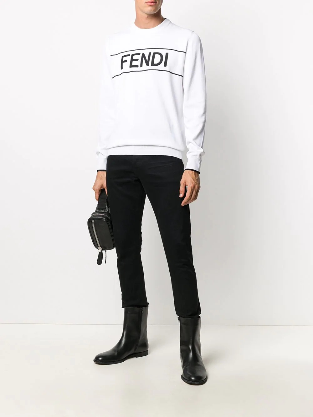 embroidered-logo crew-neck jumper - 2