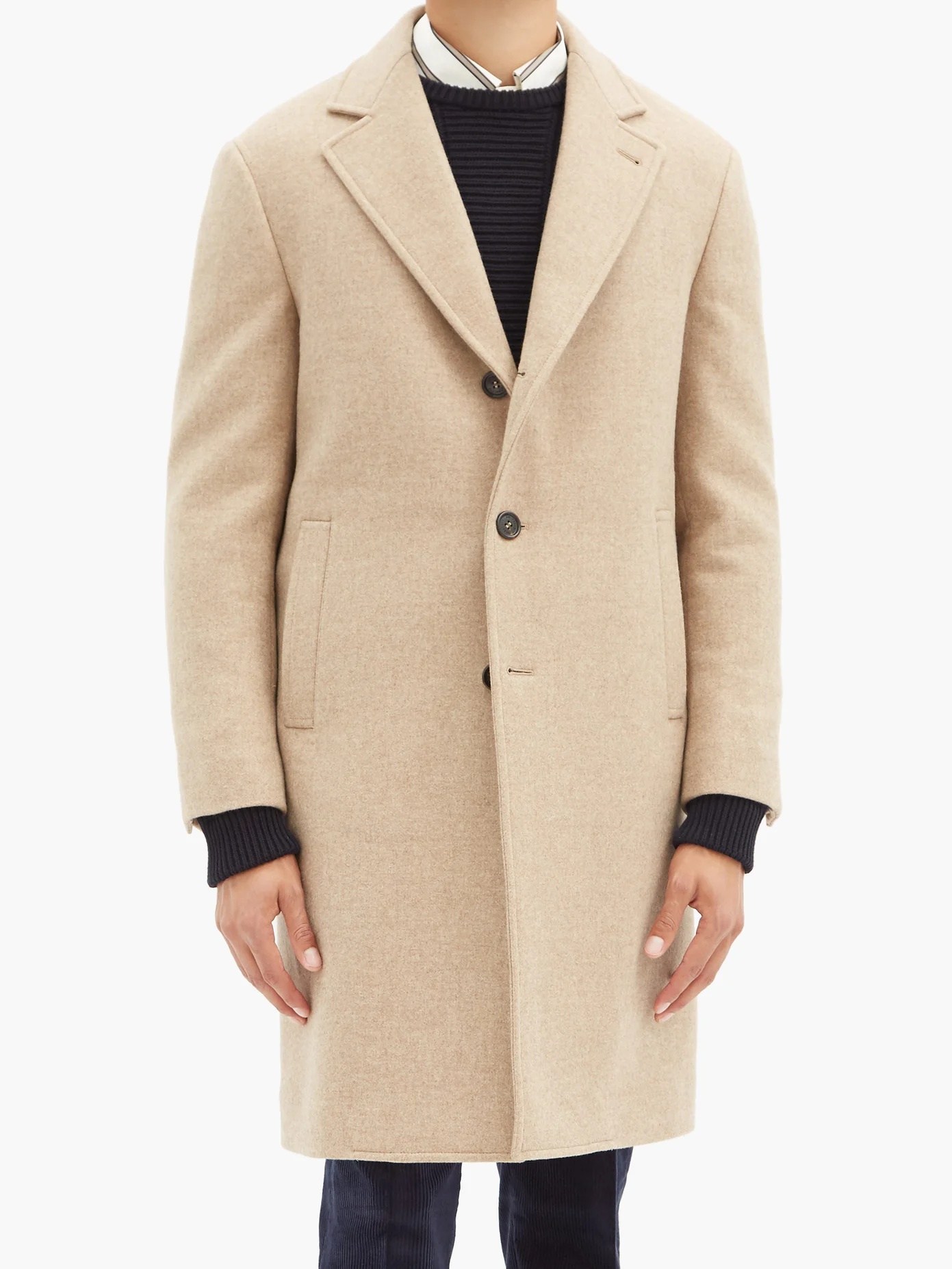 Single-breasted wool coat - 2