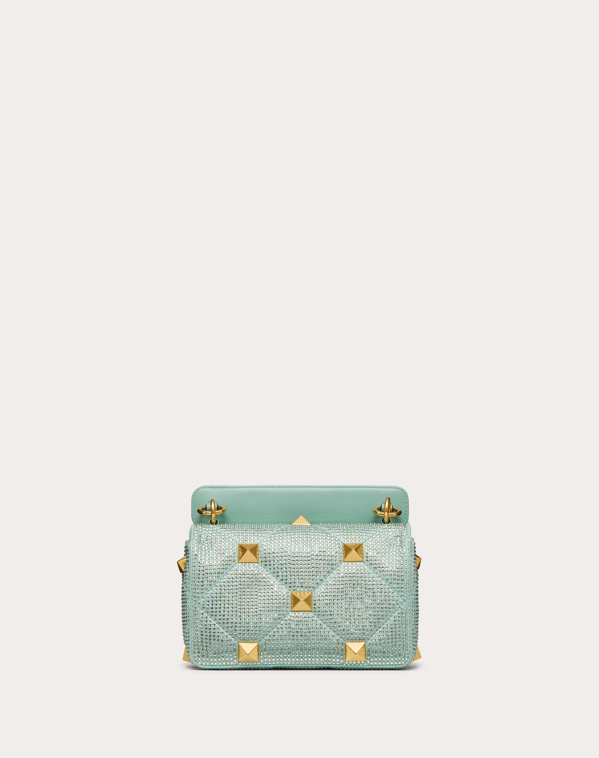 SMALL ROMAN STUD THE SHOULDER BAG WITH CHAIN AND RHINESTONES - 3