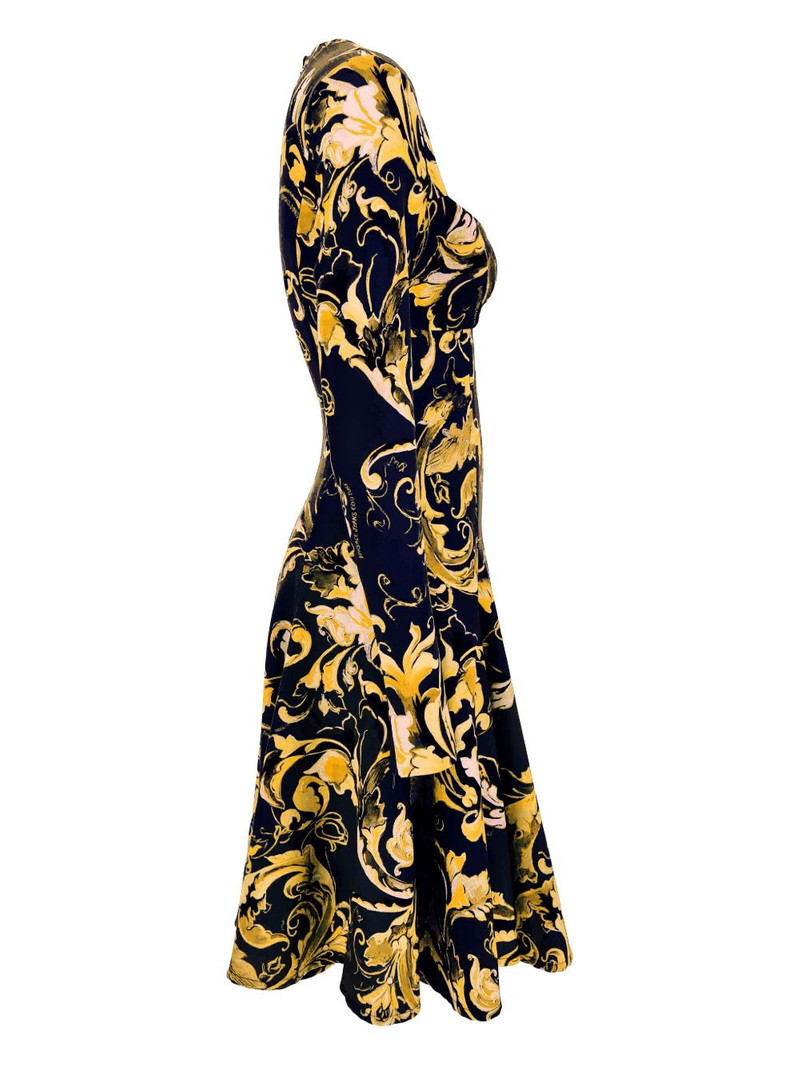 VERSACE JEANS COUTURE Barocco-print flared mini dress outlook