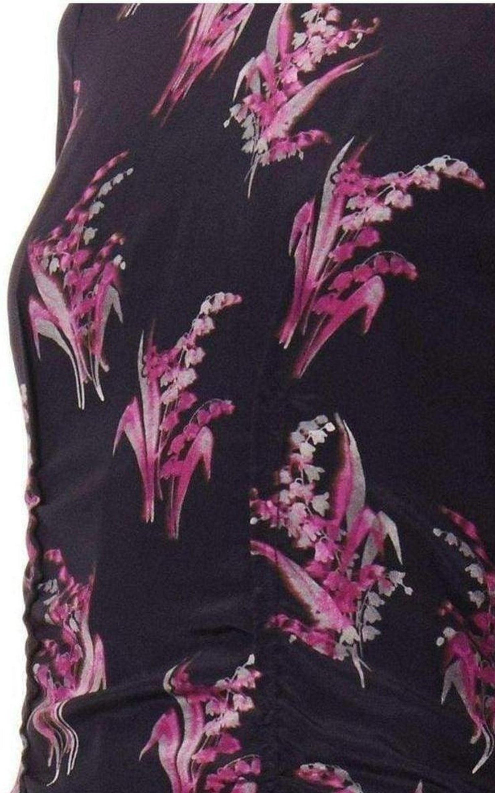 Floral Print Silk Dress - 5