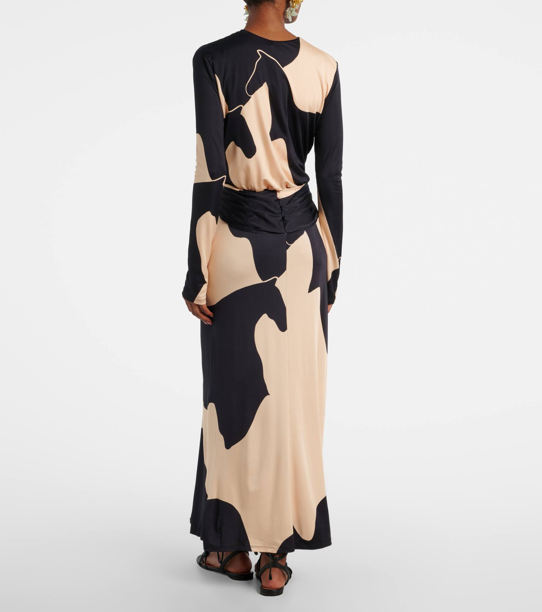 Knotted printed maxi dress - 3