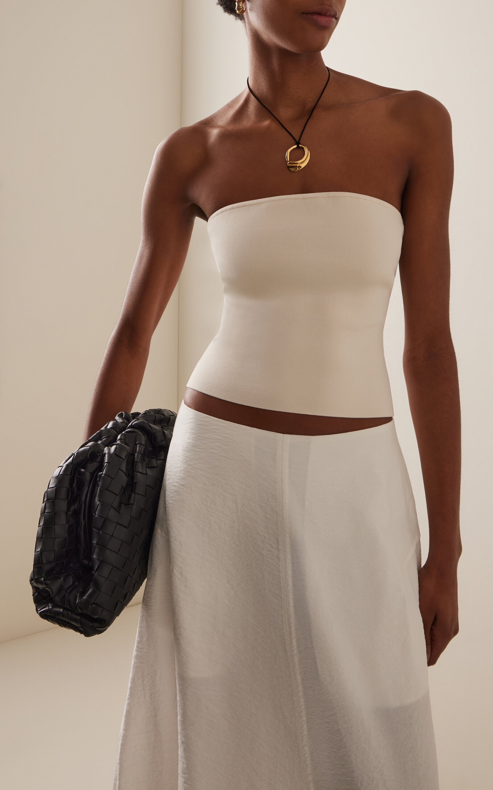 Exclusive Strapless Knit Top ivory - 3